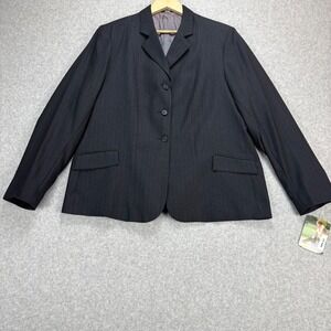 Devon-Aire Concour Coat Womens 24 Navy Pinstripe Equestrian Show Jacket Blazer